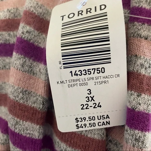 NWOT TORRID Stripe Supersoft Plush Tee - Picture 11 of 13